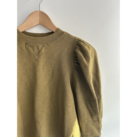 ULLA JOHNSON Philo Pullover Fatigue Green Puff Sleeves Pullover Size P X-Small - Picture 4 of 13